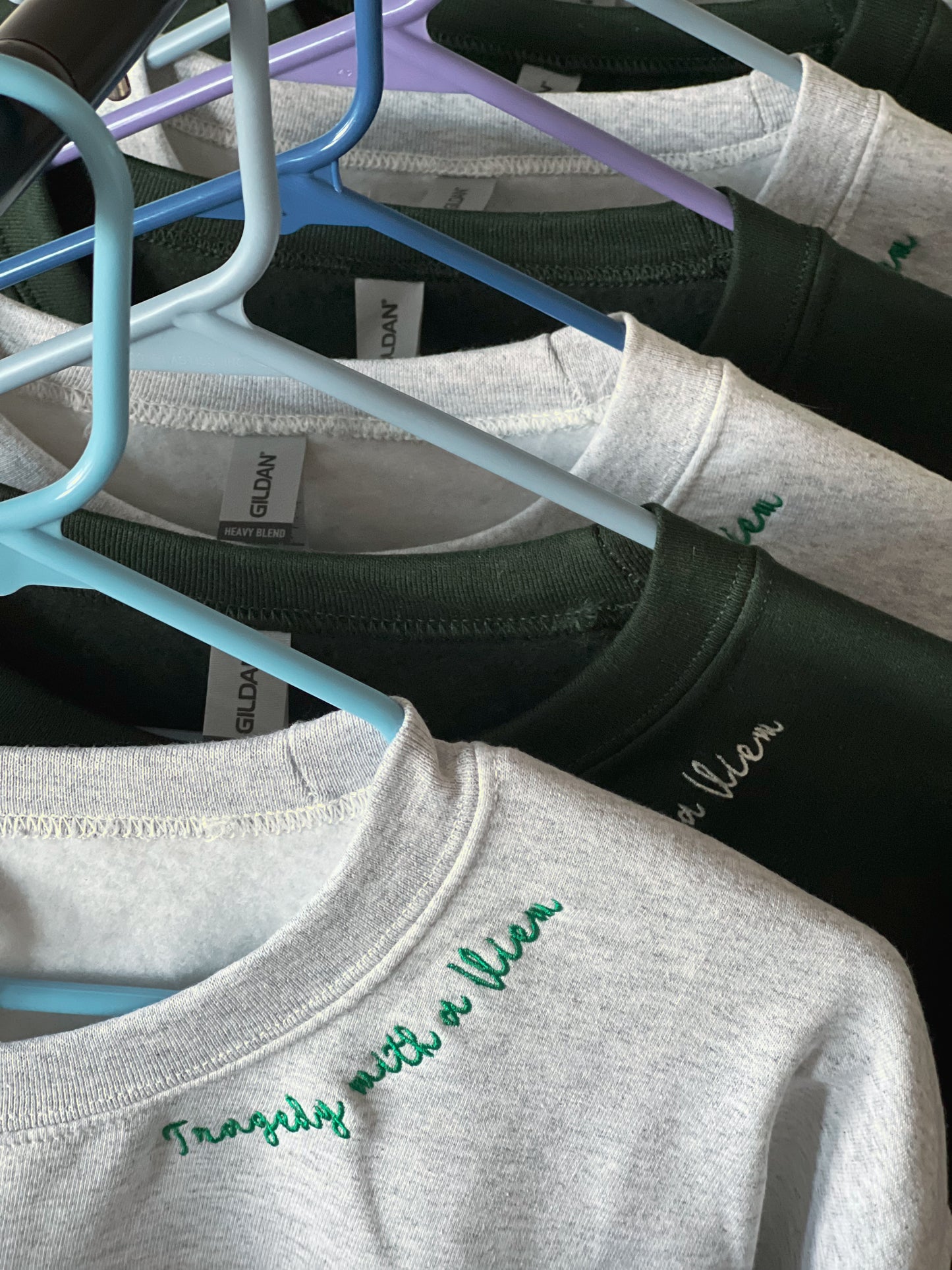 Embroidered Neck Line Crew Neck Sweatshirt