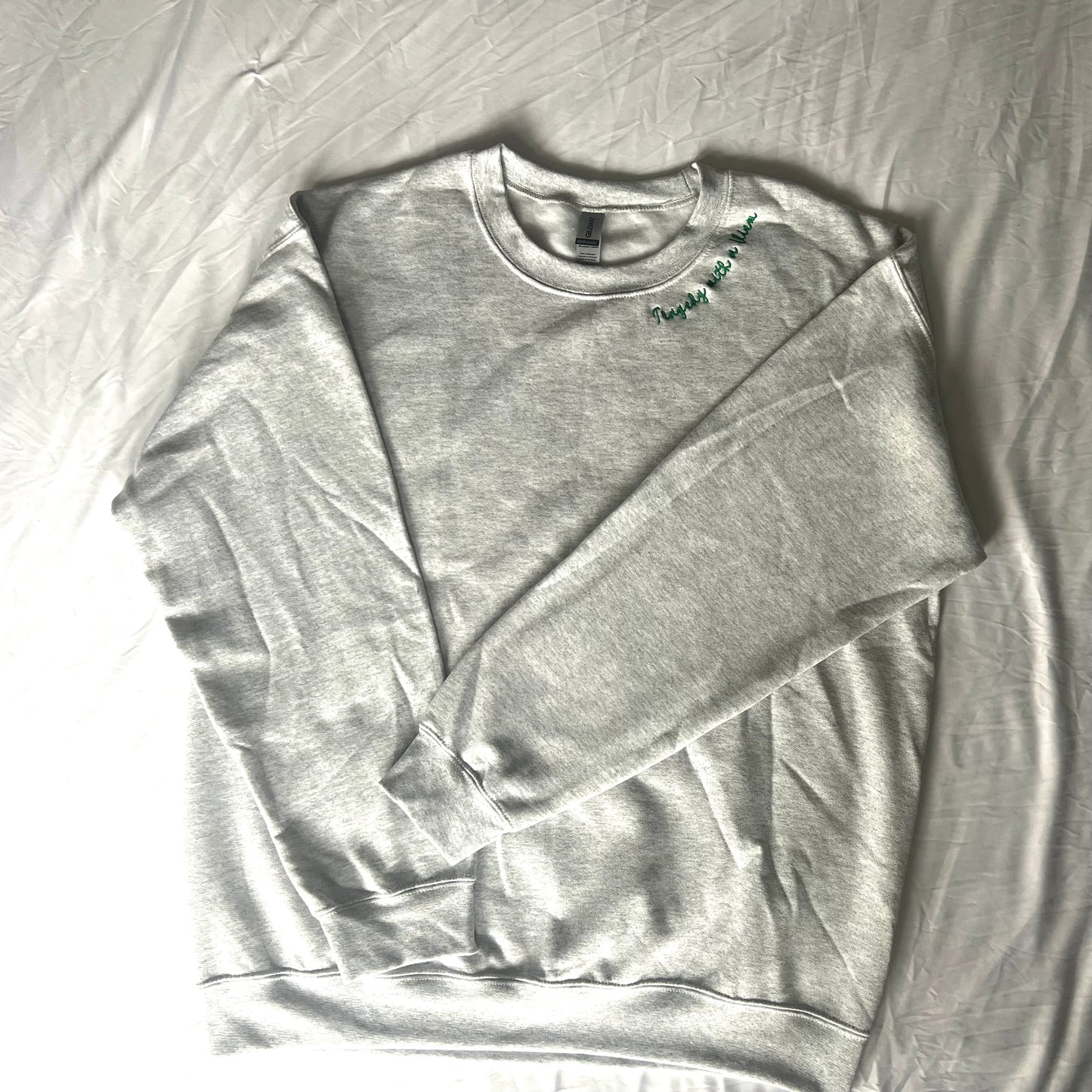 Embroidered Neck Line Crew Neck Sweatshirt