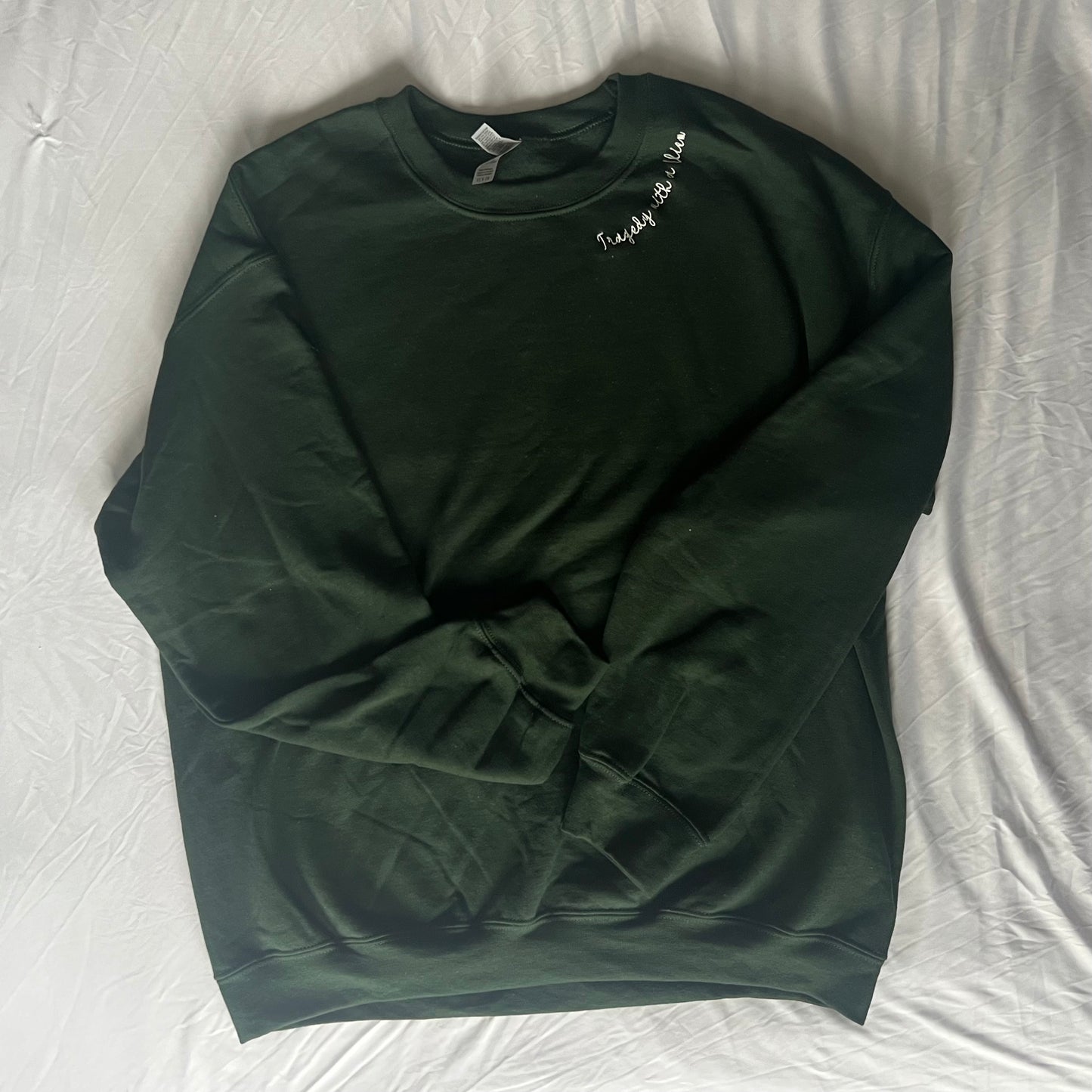 Embroidered Neck Line Crew Neck Sweatshirt