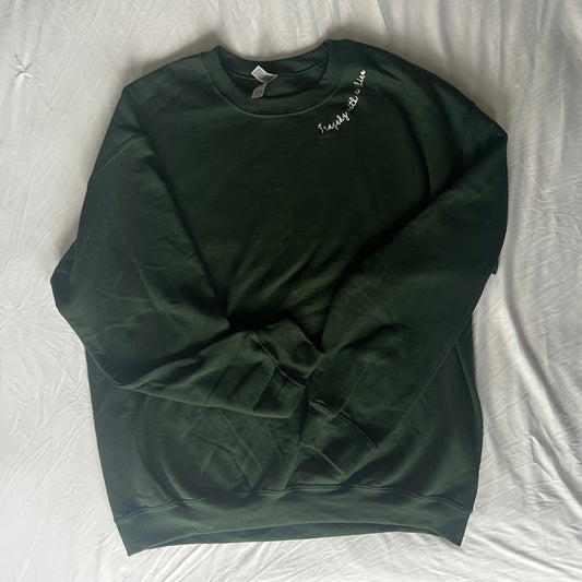 Embroidered Neck Line Crew Neck Sweatshirt