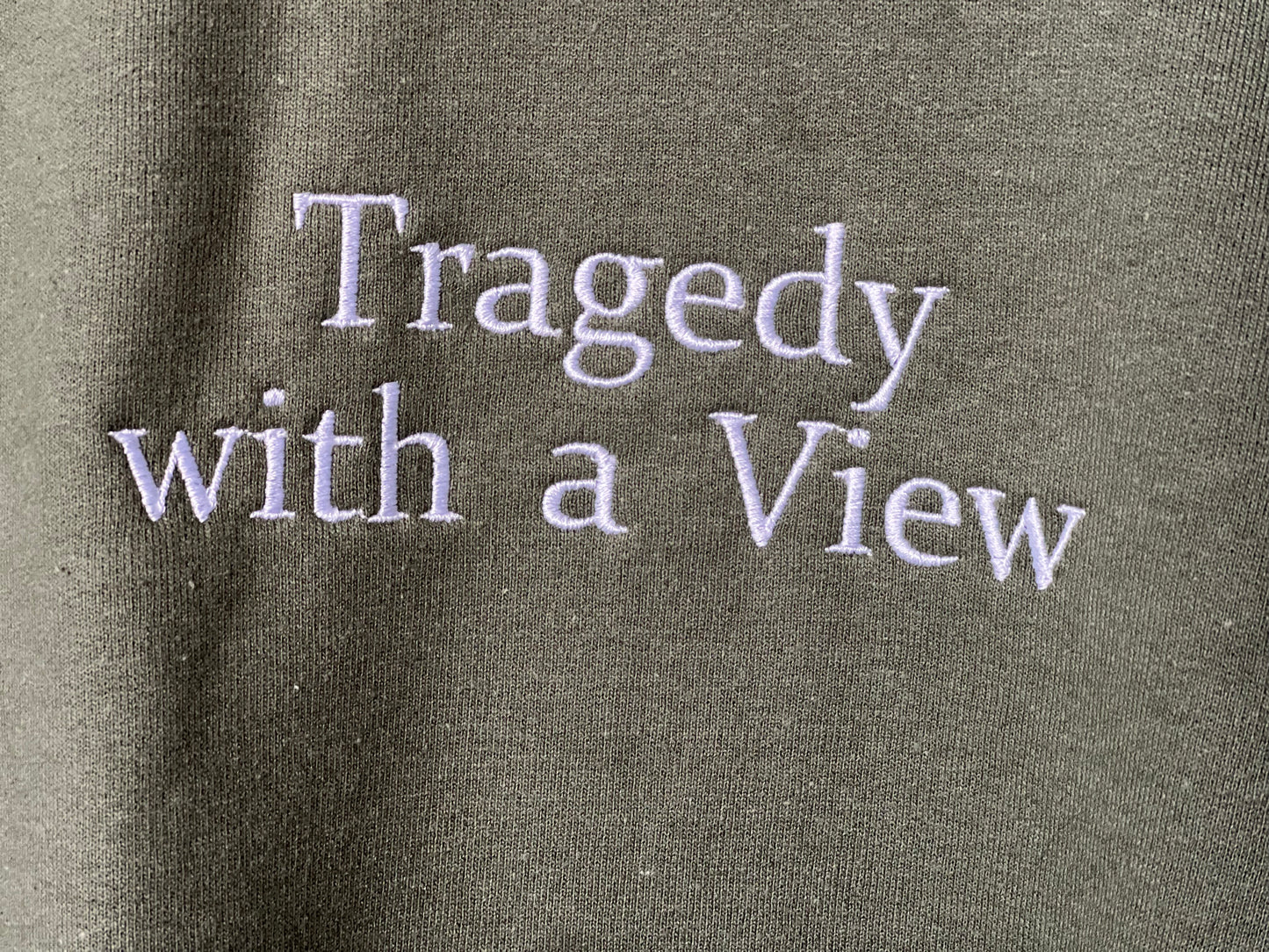 Embroidered Tragedy with a View - Crew Neck Sweatshirt