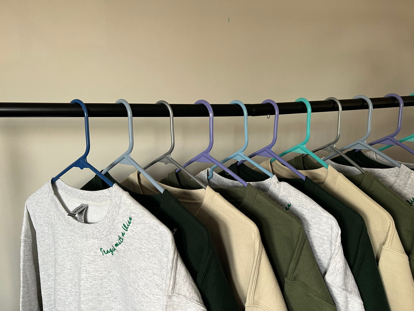 Embroidered Neck Line Crew Neck Sweatshirt