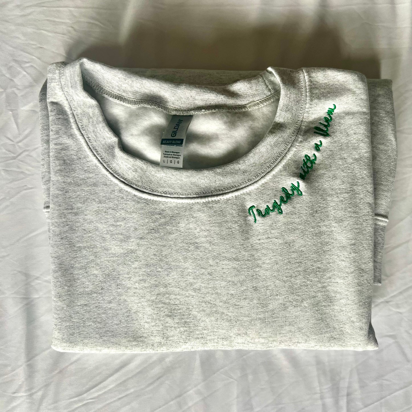 Embroidered Neck Line Crew Neck Sweatshirt